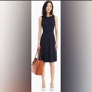 J.Crew navy pleated dress